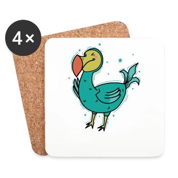 Dodo Bird aus Mauritius - Untersetzer (4er-Set) - Weiß - Vorne