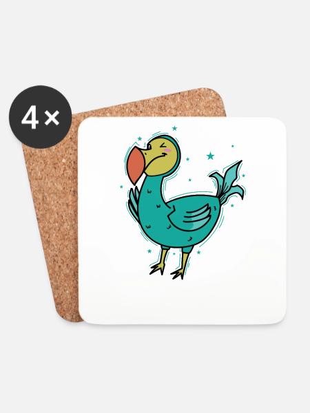 Dodo Bird aus Mauritius - Untersetzer (4er-Set) - Weiß