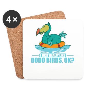 J’aime vraiment les oiseaux dodo, d’accord? Maurice - Dessous de verre (lot de 4) - blanc - Devant