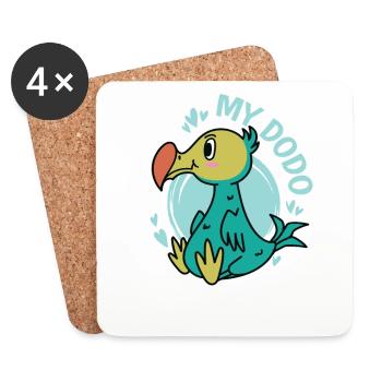 Mon oiseau Dodo de l’île Maurice - Dessous de verre (lot de 4) - blanc - Devant