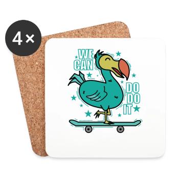 We can do it We can Dodo it Vogel Mauritius - Untersetzer (4er-Set) - Weiß - Vorne