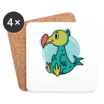 Dodo Bird of Mauritius Island - Coasters (set of 4) - white - Front