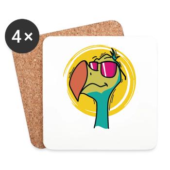 oiseau dodo cool de l’île Maurice - Dessous de verre (lot de 4) - blanc - Devant