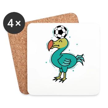 Dodo joue à l’oiseau de football de l’île Maurice - Dessous de verre (lot de 4) - blanc - Devant