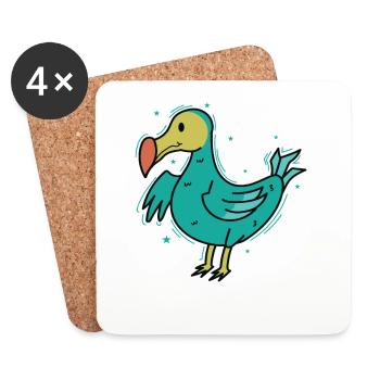 oiseau dodo mignon de l’île Maurice - Dessous de verre (lot de 4) - blanc - Devant