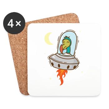 Dodo in space Bird from Mauritius - Coasters (set of 4) - white - Front