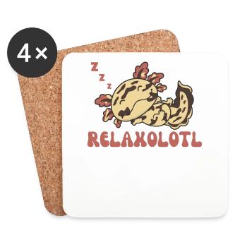 Relaxolotl Axolotl Lover Cute Animals Relax - Coasters (set of 4) - white - Front