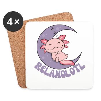 Relaxolotl Axolotl Lover Cute Animals Relax - Coasters (set of 4) - white - Front