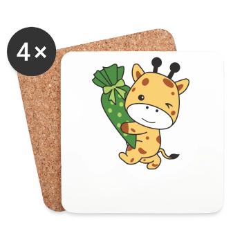 bye bye kindergarten hello school giraffe - Coasters (set of 4) - white - Front