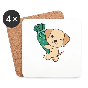 bye bye kindergarten hello school Labrador - Dessous de verre (lot de 4) - blanc - Devant