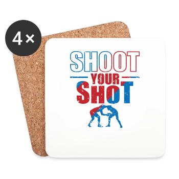 Tirez votre Shot Wrestling Show Fight - Dessous de verre (lot de 4) - blanc - Devant