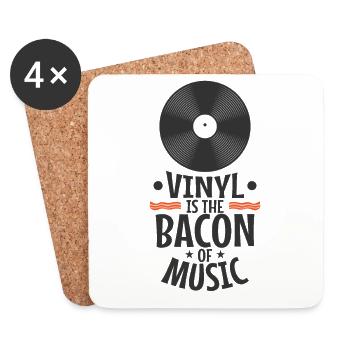 Le vinyle est le disque Bacon of Music - Dessous de verre (lot de 4) - blanc - Devant