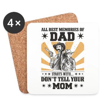 Best Dad, Father's Day and Birthday - Coasters (set of 4) - white - Front