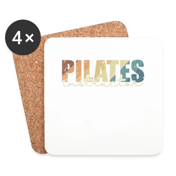 Pilates Instructeur Fitness Powerhouse - Dessous de verre (lot de 4) - blanc - Devant