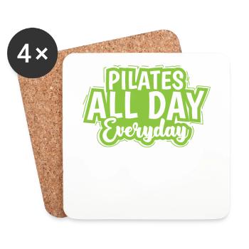 Pilates all Day Everyday Powerhouse - Untersetzer (4er-Set) - Weiß - Vorne