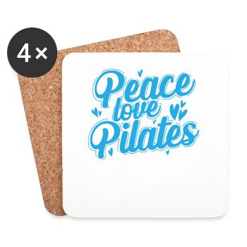Peace Love Pilates Powerhouse Fitness - Dessous de verre (lot de 4) - blanc - Devant