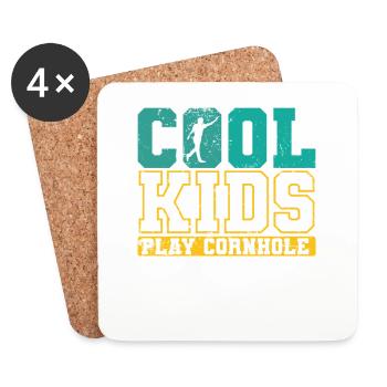 Cool Kids play Cornhole Freizeit Hobby - Untersetzer (4er-Set) - Weiß - Vorne