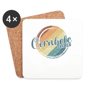 Cornhole Vibes Spiel Hobby - Untersetzer (4er-Set) - Weiß - Vorne