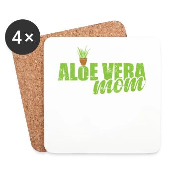 Aloe Vera Mom Medicinal Plant Medicine Cosmetics - Coasters (set of 4) - white - Front