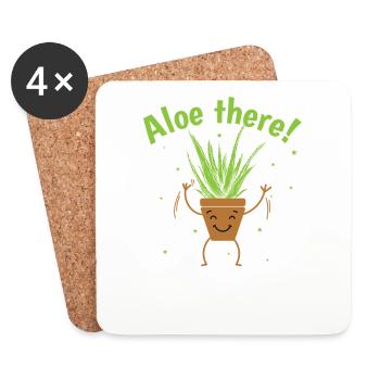 Aloe there! Aloe Vera Cream Cosmetics - Coasters (set of 4) - white - Front