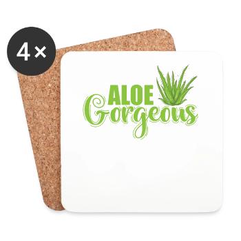 Aloe Gorgeous Aloe Vera Cream Cosmetics - Coasters (set of 4) - white - Front