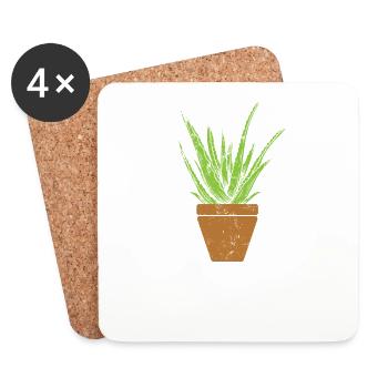 Plant Aloe Vera Cosmetics Natural - Coasters (set of 4) - white - Front