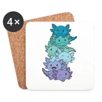 Neptunic Flag Pride LGBTQ süßer Axolotl Stapel - Untersetzer (4er-Set) - Weiß - Vorne