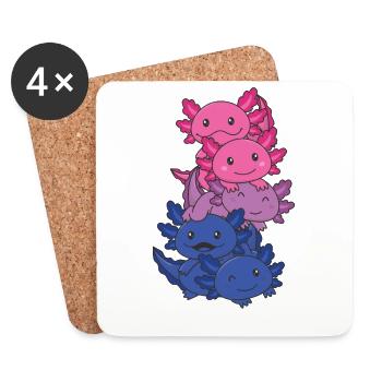 Bisexuell Flag Pride LGBTQ süßer Axolotl - Untersetzer (4er-Set) - Weiß - Vorne