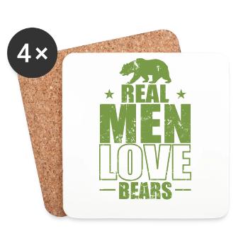 Real Men Love Bears Wald Tier - Untersetzer (4er-Set) - Weiß - Vorne