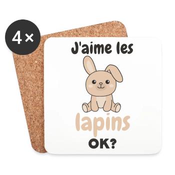 I like bunnies ok? Cute Bunny - Coasters (set of 4) - white - Front