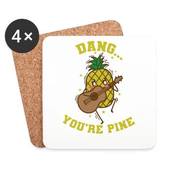 Dang You’re Pin Ananas Fruit Sucré Tropical - Dessous de verre (lot de 4) - blanc - Devant