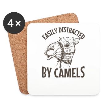Easily Distracted by Camels Dromedar - Untersetzer (4er-Set) - Weiß - Vorne