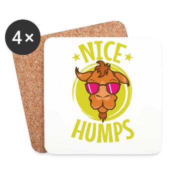 nice Humps cooles Kamel Dromedar - Untersetzer (4er-Set) - Weiß - Vorne