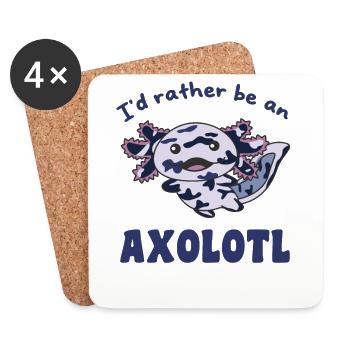 Je préfère être un axolotl - mignon axolotl - Dessous de verre (lot de 4) - blanc - Devant