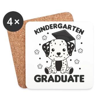 Kids Kindergarten graduate Dalmatian Graduation - Coasters (set of 4) - white - Front