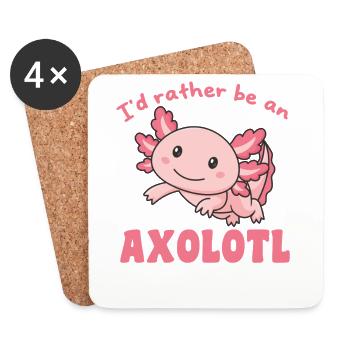 Je préfère être un axolotl - mignon axolotl - Dessous de verre (lot de 4) - blanc - Devant