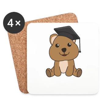 Kids Kindergarten l’a cloué Quokka Graduation - Dessous de verre (lot de 4) - blanc - Devant