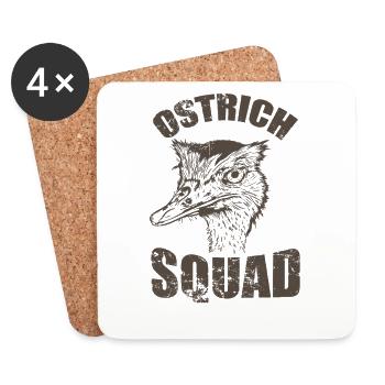 Ostrich Squad Vogel Strauß - Untersetzer (4er-Set) - Weiß - Vorne