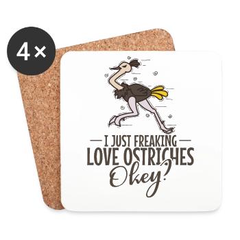 Je viens de flipper l’amour des autruches Okey? Autruche - Dessous de verre (lot de 4) - blanc - Devant