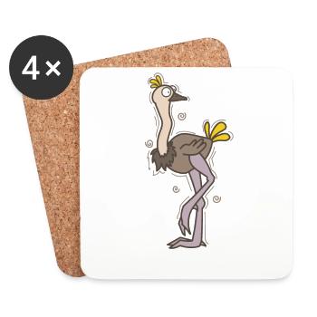 Bird ostrich is confused ratite - Coasters (set of 4) - white - Front
