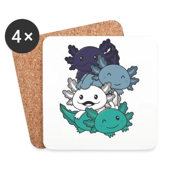 Oriented Aroace Flag Pride LGBTQ süßer Axolotl - Untersetzer (4er-Set) - Weiß - Vorne