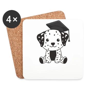 Kids Kindergarten l’a cloué Graduation dalmate - Dessous de verre (lot de 4) - blanc - Devant