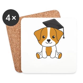 Kids Kindergarten l’a cloué Jack Russell - Dessous de verre (lot de 4) - blanc - Devant