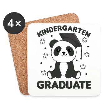 Enfants Diplômé de la maternelle Panda Graduation - Dessous de verre (lot de 4) - blanc - Devant