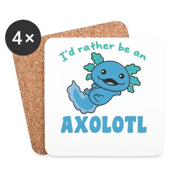 Je préfère être un axolotl - mignon axolotl - Dessous de verre (lot de 4) - blanc - Devant