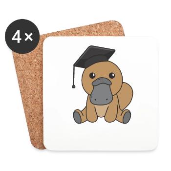 Kids Kindergarten nailed it platypus - Coasters (set of 4) - white - Front