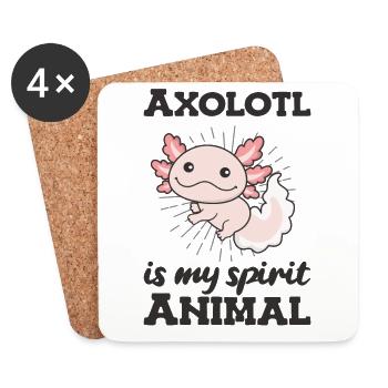 Axolotl est mon animal spirituel - süßer Axolotl - Dessous de verre (lot de 4) - blanc - Devant