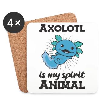 Axolotl est mon animal spirituel - süßer Axolotl - Dessous de verre (lot de 4) - blanc - Devant