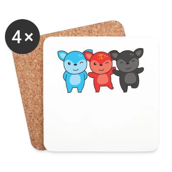 Polyamory Flag Gay Pride LGBTQ Deer - Coasters (set of 4) - white - Front