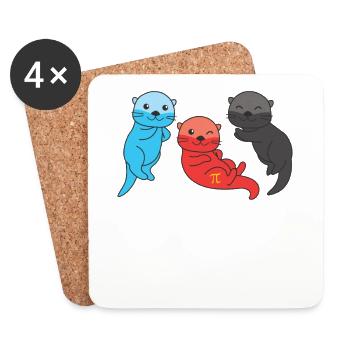 Polyamory Flag Gay Pride LGBTQ Otter - Coasters (set of 4) - white - Front